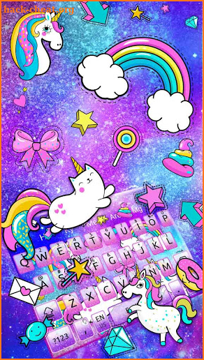 Cute Kawaii Unicorn Keyboard screenshot