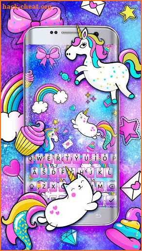 Cute Kawaii Unicorn Keyboard screenshot