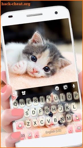 Cute Kitty 2 Keyboard Background screenshot