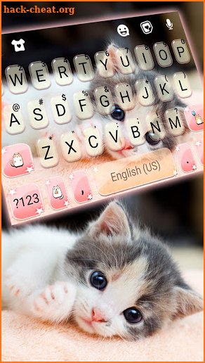 Cute Kitty 2 Keyboard Background screenshot