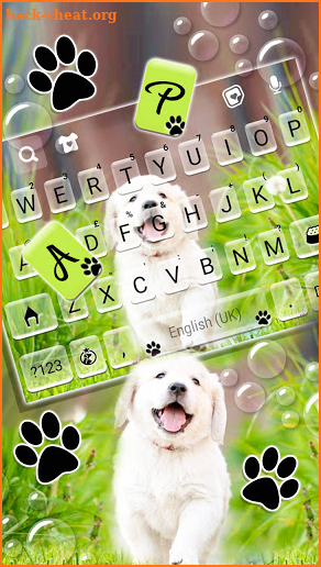 Cute Lab Puppy Keyboard Background screenshot