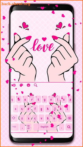 Cute Love Hands Keyboard Theme screenshot