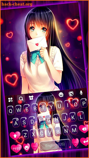 Cute Lovely Girl Keyboard Theme screenshot