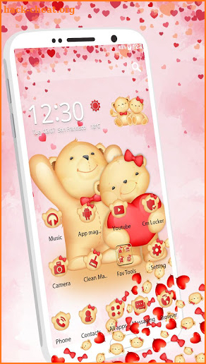 Cute Lovely Teddy Couple Gravity Theme screenshot