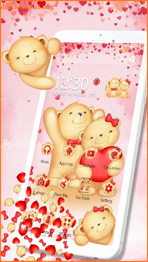 Cute Lovely Teddy Couple Gravity Theme screenshot