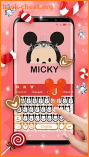 Cute Micky Bowknot Keyboard Theme screenshot