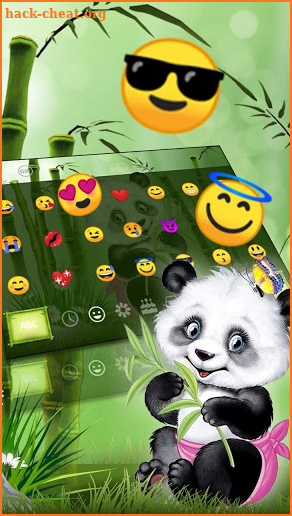 Cute Panda Bamboo Keyboard Theme screenshot