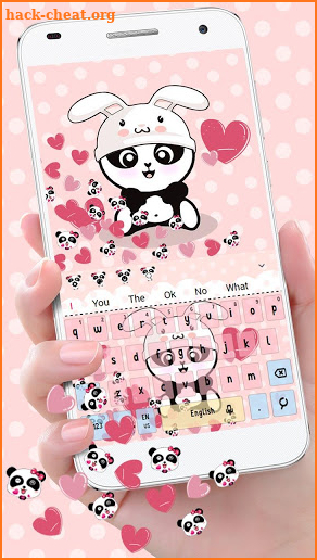 Cute Panda Bunny Gravity Keyboard Theme screenshot