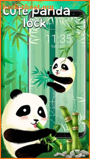 Cute Panda- lock screen theme screenshot