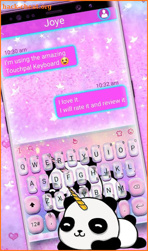 Cute Panda Unicorn Keyboard Theme screenshot