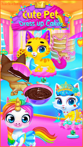 Cute Pet Dress Up Cakes - Rainbow Baking Games screenshot