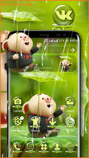 Cute Pig Rainy Launcher Theme screenshot