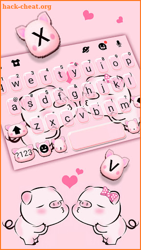 Cute Piggy Love Keyboard Background screenshot