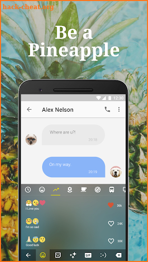 Cute Pineapple Keyboard Theme for Summer Holiday🍍 screenshot