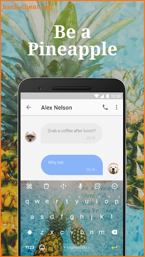 Cute Pineapple Keyboard Theme for Summer Holiday🍍 screenshot
