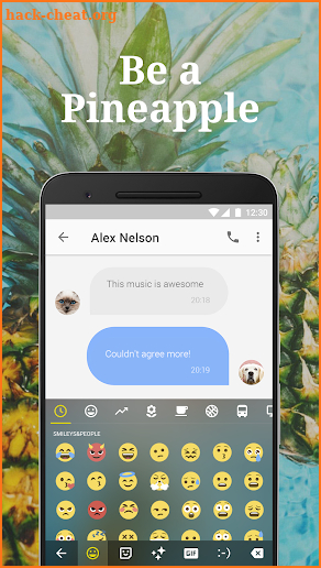 Cute Pineapple Keyboard Theme for Summer Holiday🍍 screenshot