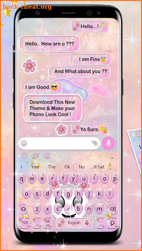 Cute Pink Alien Keyboard Theme screenshot