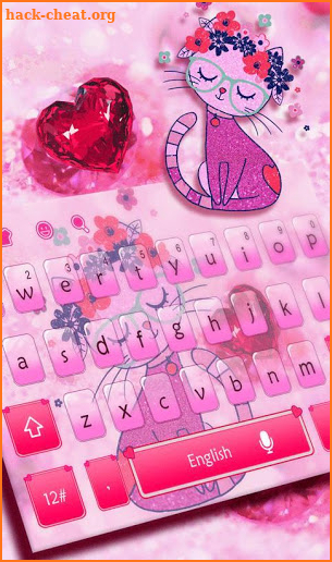 Cute Pink Cat Keyboard Theme screenshot