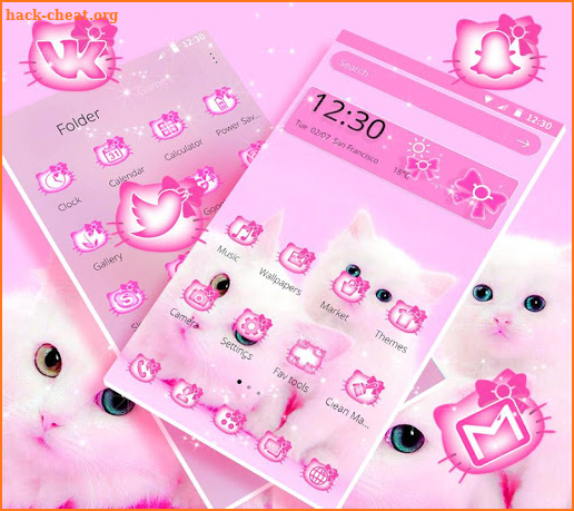 Cute Pink Cat Theme screenshot