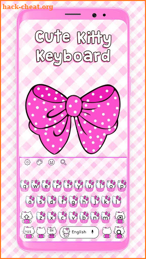 Cute Pink Kitty Keyboard Theme screenshot