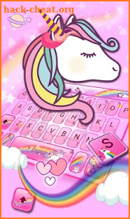 Cute Pink Unicorn Keyboard Theme screenshot