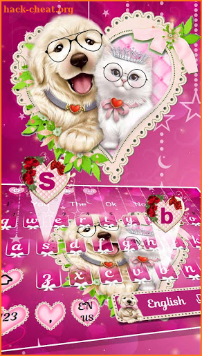 Cute Puppy and Kitty Keyboard Theme screenshot