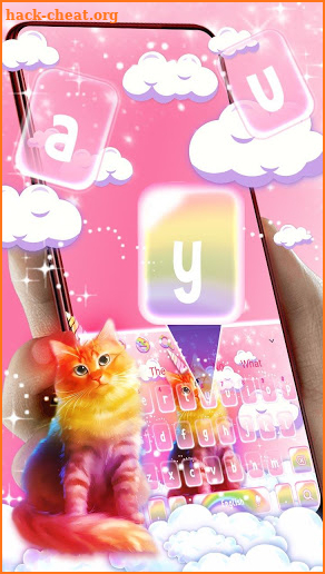 Cute Rainbow Pink Cat Keyboard screenshot