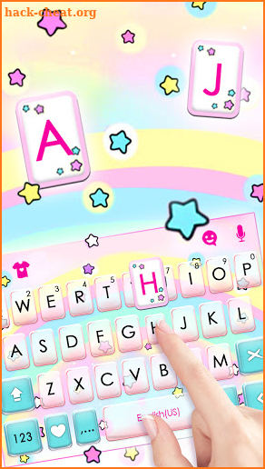 Cute Rainbow Stars Keyboard Background screenshot