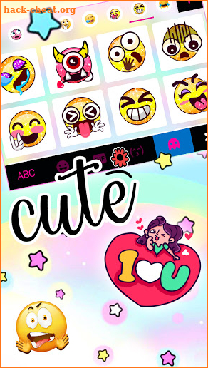 Cute Rainbow Stars Keyboard Background screenshot