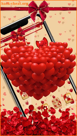 Cute Red Bunch Of Hearts Theme screenshot