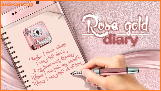 Cute Rose Gold Diary App screenshot