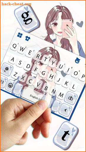 Cute Selfie Girl Keyboard Theme screenshot