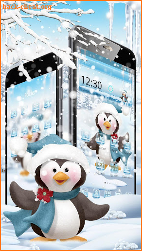 Cute snow penguin theme screenshot