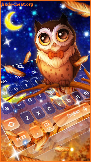 Cute Starry Night Owl Gravity Keyboard Theme screenshot