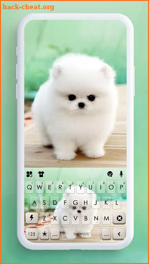 Cute Teacup Puppie Keyboard Background screenshot