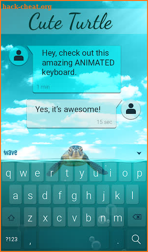 Cute Turtle Animated Keyboard + Live Wallpaper screenshot