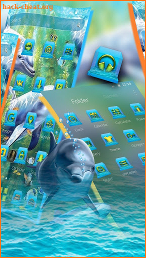 Cute Under Water Dolphin Theme screenshot