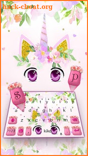 Cute Unicorn Girl Wreath Keyboard Theme screenshot