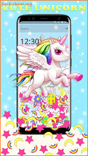 Cute Unicorn Gravity Theme screenshot