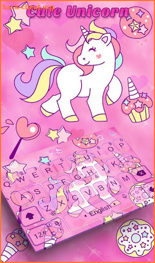 Cute Unicorn Keyboard Theme screenshot