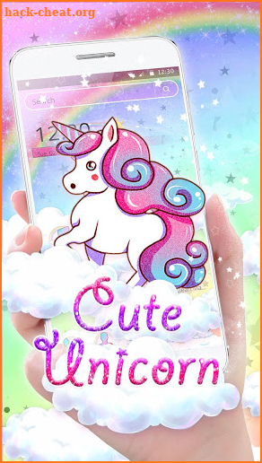 Cute unicorn rainbow theme screenshot