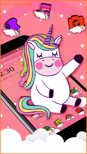 Cute unicorn theme list screenshot