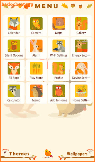 Cute Wallpaper Autumn Forest Animals Theme screenshot