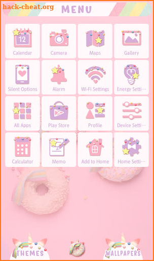 Cute Wallpaper Unicorn Donuts Theme screenshot