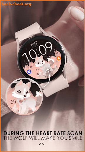 Cute Wolf digital watch face screenshot