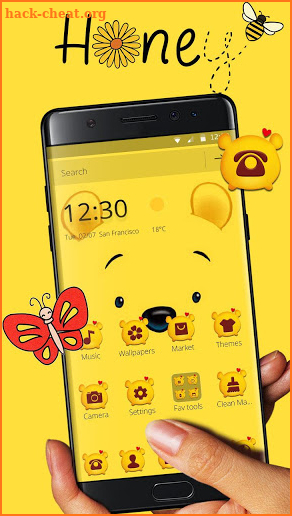 Cuteness Yellow Pooh Bear Theme screenshot