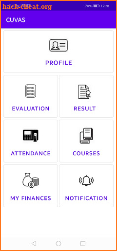 CUVAS Students Portal screenshot