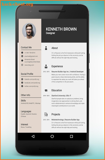 CV Maker Resume Builder PDF Template Format Editor screenshot