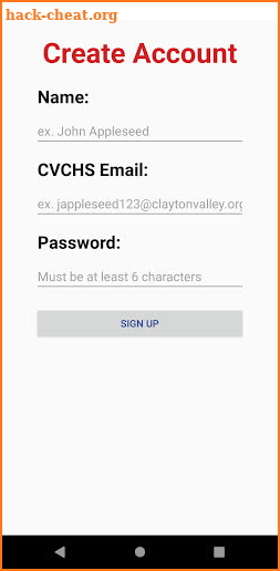 CVCHS Prescreen screenshot