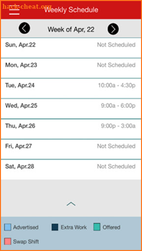 CVS mySchedule ESS screenshot